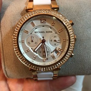 White and gold Michael kors watch